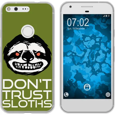 Produktbild von PhoneNatic Case kompatibel mit Google Pixel XL Silikon-Hülle Crazy Animals Faultier M3
