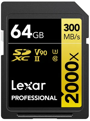 Produktbild von Lexar SDXC 64GB Professional 2000x UHS-II U3 – 260/300 MB/s