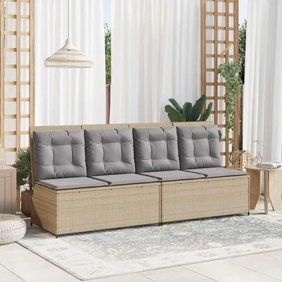 Immagine prodotto di Maison Exclusive - Panchina da giardino in polyrattan beige
