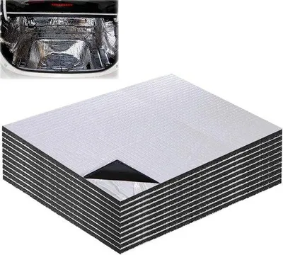 Zdjęcie produktu dla Mata izolacyjna do samochodów - czarna - 40 x 25 cm - samoprzylepna i ognioodporna - do izolacji akustycznej