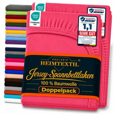 Produktbild von Jersey Spannbettlaken Doppelpack 140 - 160 x 200 cm Pink