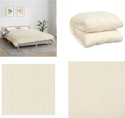 Obrázek produktu pro vidaXL zátěžová deka light cream 220x240 cm 15 kg látka - zátěžová deka - zátěžová deka - zátěžová deka - deka