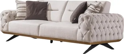 Produktbild von Villa Möbel Sofa Cuba Creme 2-Sitzer Relax- und Bettfunktion, pflegeleichter Mikrofaser Samtstoff, inkl. Kissen