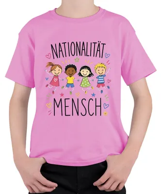 Obrázok produktu pre Národnosť, človek, deti, mier, tolerancia, rozmanitosť, solidarita. Detské tričko, uni, ružové, veľkosť 128