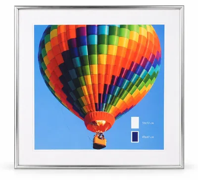 Produktbild von Bilderrahmen mit Klarglas quadratisch fotorahmen Kunststoff Posterrahmen Vintage Collage Picture Frame New Lifestyle - Farbe: Silber | Format: 50x50