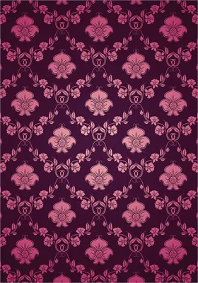Produktbild von Wallario Poster - Blumenmuster Damast in pink lila, Kunstdruck Größe: 70 x 100 cm