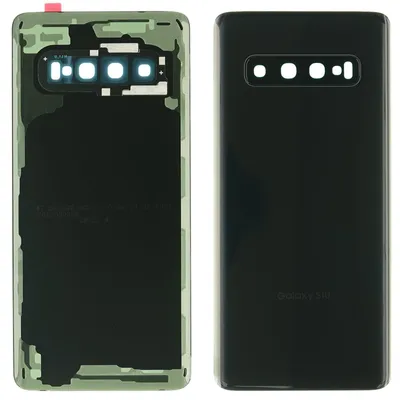 Produktbild von Samsung Galaxy S10 (SM-G973F) Backcover + Kameraglas + Kleber (Prism Black), Schwarz