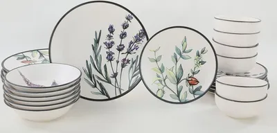 Produktbild von Hermia Concept, TY140524F022A29DM00MAET600, Essservices, Keramik-Geschirrset (24-teilig), Weiß, Keramik Steinzeug, 26 x 26 cm