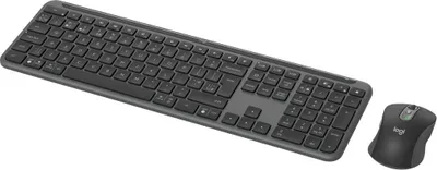 Produktbild von Logitech Signature Slim Combo MK950, Kabellos, RF Wireless + Bluetooth, Scherenschalter, QWERTY, Graphit, Maus enthalten