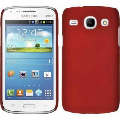 Produktbild von PhoneNatic Case kompatibel mit Samsung Galaxy Core - Hülle rot gummiert Hard-case + 2 Schutzfolien