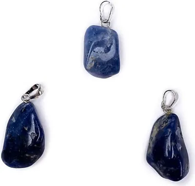 Produktbild von Sodalith-Edelstein-Anhängerstift, gebohrt – Packung mit 5 Stück – ± 2–3 cm