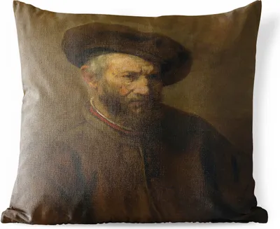 Produktbild von MuchoWow® Outdoor Kissen - Selbstbildnis - Gemälde von Rembrandt van Rijn - 45x45 cm - Wetterfest - Lounge Kissen - Fotokissen - Dekoratives Kissen