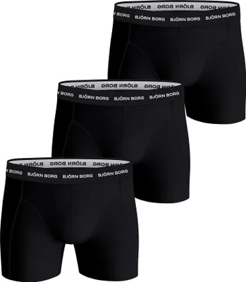 Obrázok produktu pre BJÖRN BORG pánske boxerky, 3-pack - bavlnené elastické boxerky, bavlna, pás s logom, čierna L