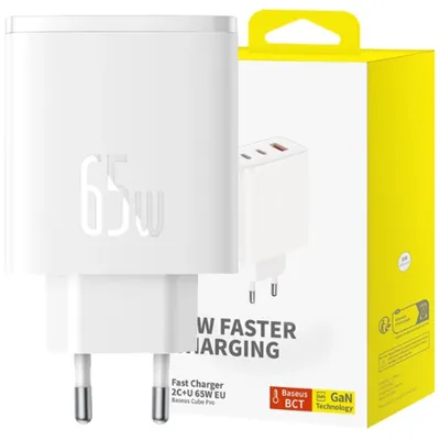 Produktbild von Wandladegerät Baseus OS-Cube Pro 2xUSB-C + USB, 65W (weiß)