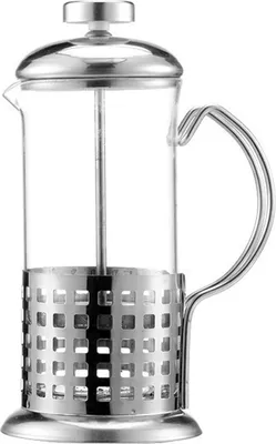 Produktbild von 350 ml Kaffeemaschine Filterpresse Kanne Verbrühungsschutz Griff für den Heimgebrauch in der Küche Tragbare Kaffeekanne aus Edelstahl 304