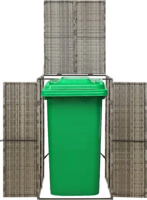 Produktbild von vidaXL Mülltonnenbox für 1 Tonne Grau 70x80x117 cm Poly Rattan