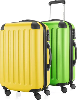 Produktbild von HAUPTSTADTKOFFER - Spree - 2 x Handgepäck-Trolleys mit Dehnfalte, Kofferset Kabinenkoffer-Set, Bordgepäck erweiterbar TSA, 4 Rollen 55 cm, 42 Liter,Gelb-Apfelgrün