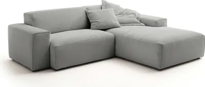 Produktbild von KAWOLA Sofa RANI Ecksofa Feincord grau Recamiere rechts