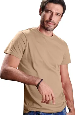 Produktbild von Herren-Baumwoll-T-Shirt, einfarbig, 100% Baumwolle, 160 g/m2, Farbe sandig, Größe 2XL