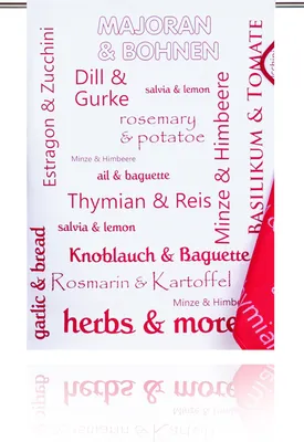 Produktbild von Geschirrtuch bedruckt HERBS & MORE ROT (ASUVERKAUFT)
