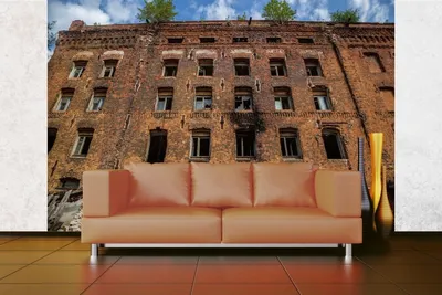 Produktbild von Vlies Fototapete NIEDERGEBRANNTE FABRIKGEBÄUDE 375 x 250 cm (inkl. Kleister) - Vlies Tapete, Wandtapete, Wandbilder - Tapete für Wohnzimmer Schlafzimmer, Büro, Küche - Montagefertig