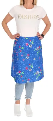 Produktbild von Schuerzenfabrik Küchenschürze Halbschürze 2 Taschen 59x89 cm Baumwolle, Farbe:Blau