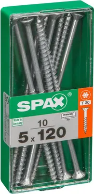 Immagine prodotto di Set di 10 viti SPAX a testa svasata piana in acciaio, Diam.5 mm x L.120 mm