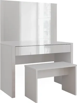 Produktbild von Schminktisch Vicco Annabelle Weiß Hochglanz/Weiß 110 cm mit Spiegel und Bank, Model 55018