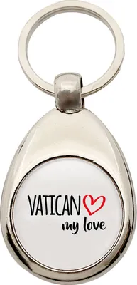 Produktbild von Huuraa Schlüsselanhänger Vatican my love Metall Schlüsselring Einkaufswagenchip Geschenkidee