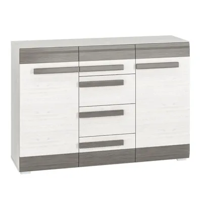 Zdjęcie produktu dla Komoda BIANKA 2D4S 138 sosna śnieżna/szara