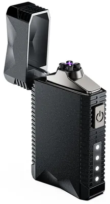 Produktbild von Lichtbogen Feuerzeug USB-C Aufladbar Elektrisches Plasma-Sturmfeuerzeug Ganzmetall-Konstruktion Doppel-Lichtbogen-Technologie LED-Batterieanzeige Windfest Flammenlos