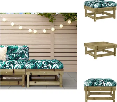 Produktbild von vidaXL Gartenhocker mit Kissen Kiefernholz Imprägniert -  Gartensofaelemente