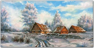 Produktbild von Coloray Bild aus Acryl 100 cm x 50 cm - Wanddekoration Küche Acrylblock mit Bild Dekoration Wohnzimmer Gehärtetes Acryl - Winterbaumhütte Natur