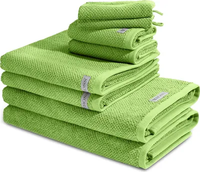 Produktbild von Ross Selection 2 X Wasch- 2 X Gäste- 2 X Dusch- 2 X Handtuch im Set Frottee aus Bio Baumwolle 540 g/m², Weich saugstark und schnell trocknend, Gewebte Bordüre in vielen Farben
