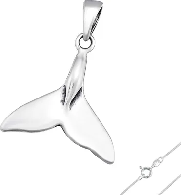 Produktbild von Walflosse Anhänger Kette Silber 925 Anhänger + 45 cm Kette