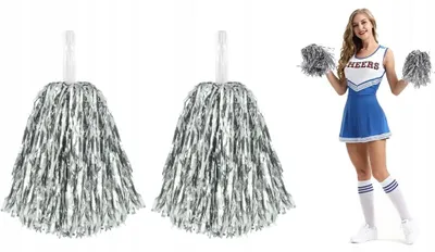 Produktbild von PartyPal Cheerleader-Pompons SILBER für Auftritte 2 Stück