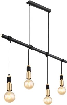 Produktbild von Globo Lighting Hängeleuchte Metall schwarz matt, 4x E27