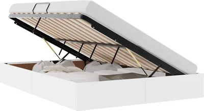Produktbild von vidaXL Ottoman Bettgestell Reinweiß 140 x 200 cm Kunstleder