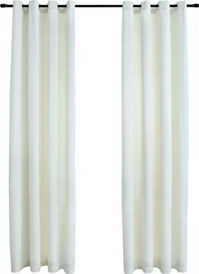 Produktbild von Verdunkelungsvorhänge mit Ösen 2 Stk. Samt Creme 140x175 cm