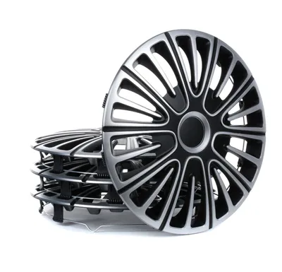 Produktbild von 4x 14" Zoll Radkappen Schwarz Silber Radzierblenden Radblenden 14 MOTION ARGO