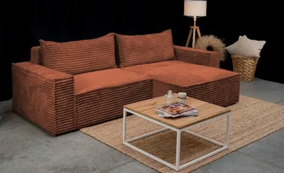 Produktbild von Kaiser Möbel Hugoo-Ecksofa mit Schlaffunktion, L-förmiges stoff Velo Kupfer Rechts