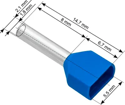 Produktbild von Kabelendhülse 2x0,75 mm, 100 Stück
