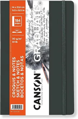 Zdjęcie produktu dla Szkicownik CANSON Graduate Art Book 90 g/m², 184 arkusze – 14 x 21,6 cm, miękka oprawa, ciemnoszary