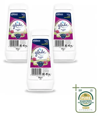Imagen del producto de 3 unidades de ambientador en gel Glade Relaxing Zen, 150 g cada uno - Paquete ahorro