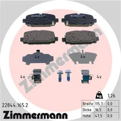 Produktbild von Zimmermann Bremsbeläge für Jeep Compass