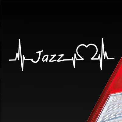 Produktbild von Auto Aufkleber Jazz Puls Herzschlag 19x6 cm Weiss Matt Sticker Heckscheibenaufkleber