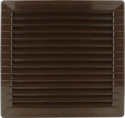 Immagine prodotto di Griglia di ventilazione angolare 170 x 170 Griglia di scarico Griglia a lamelle Protezione contro gli insetti Griglia Insetti Griglia di ventilazione Aria di mandata Aria di scarico Ventilazione Sfiato Plastica  Ø 120 mm marrone