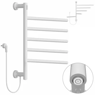 Produktbild von EBERG RGS Elektrischer Handtuchwärmer 80 W 5 schwenkbare Heizarme Weiß