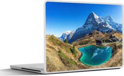 Produktbild von MuchoWow® Laptop Aufkleber Sticker Cover Blick auf die Schweizer Jungfrau in der Nähe des Eigers 36.5x27.5 cm - Laptop-Sticker