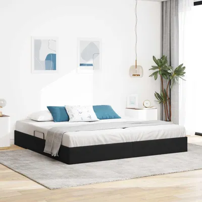 Productafbeelding van Maison Exclusive - Ottoman bedframe met opbergruimte, zwart, 200 x 200 cm, fluweel